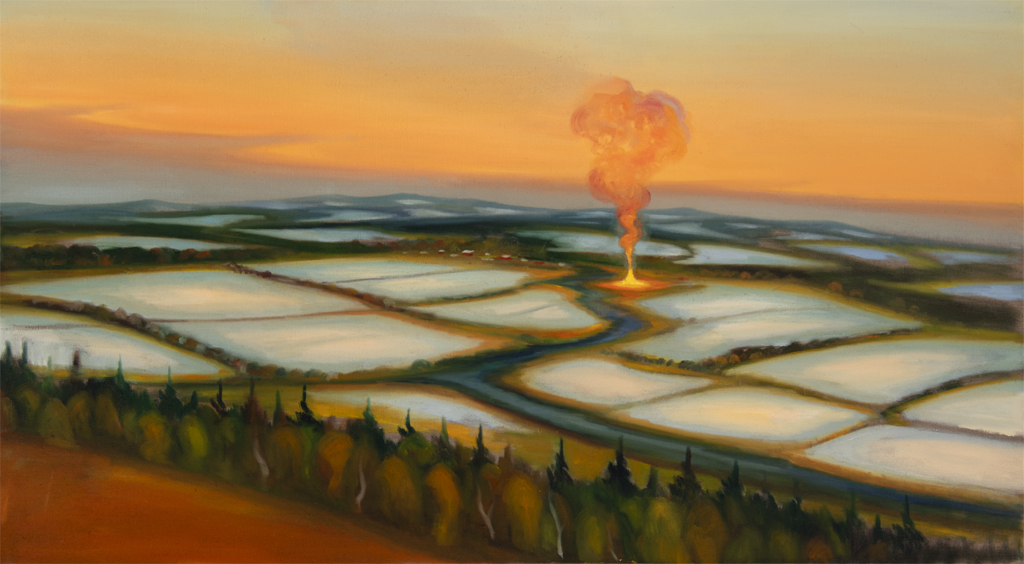 Kouř, 2024, 100 x 180 cm, olej na plátně