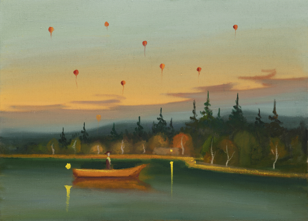 Lampiony, 2022, 50 x 70 cm, olej na plátně