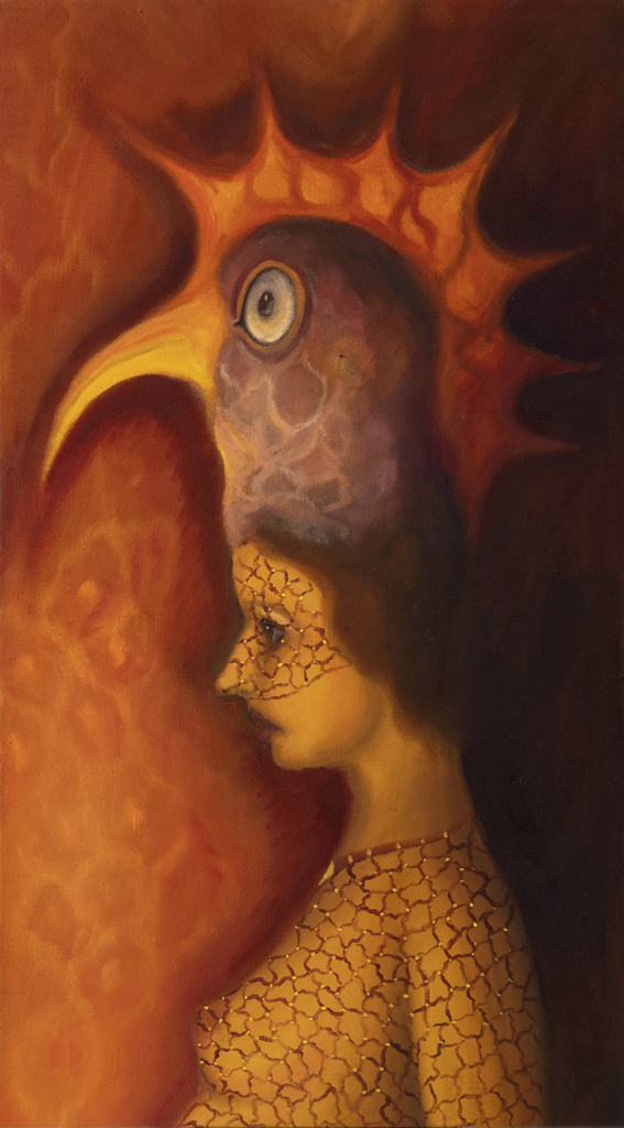 Maska, 2022, 125 x 70 cm, olej na plátně
