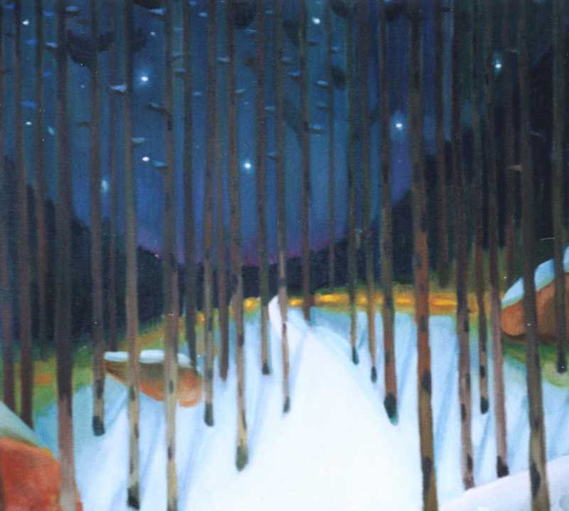 Forest in the winter, 2002, 71 × 71 cm, oil on canvas