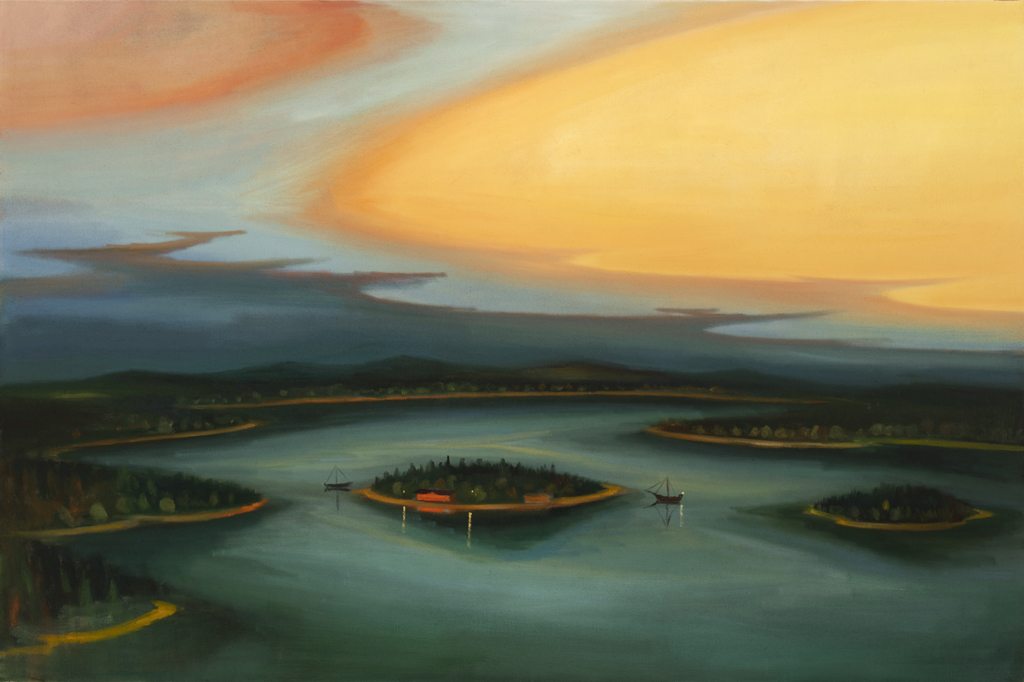 Ostrovy, 2019, 140 x 210 cm, olej na plátně