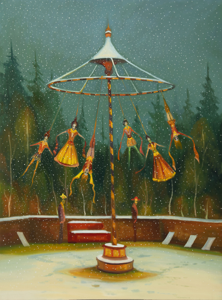 Kolotoč, 2021, 135 x 100 cm, olej na plátně