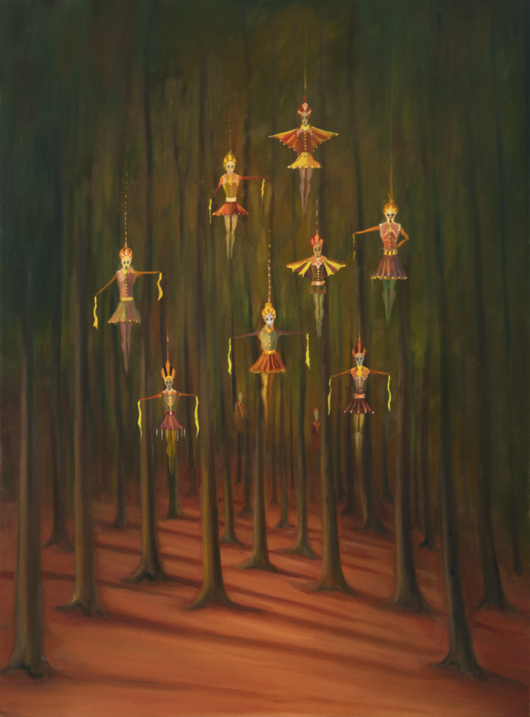 Lesní divadlo, 2021, 170 x 125 cm, olej na plátně