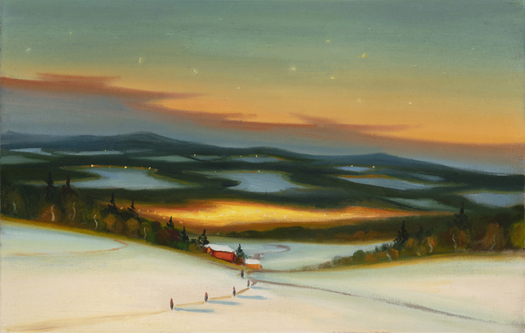 Zimní noc, 2021, 50 x 80 cm, olej na plátně
