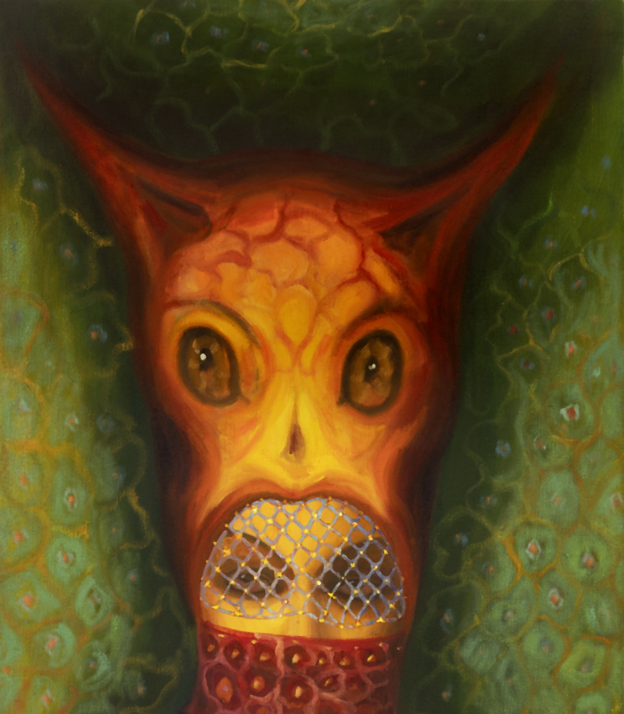 Kočka,  2021, 80 x 70 cm, olej na plátně