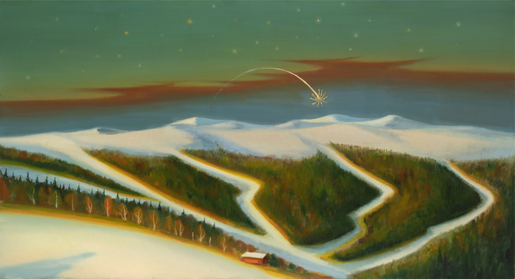 Novoroční světlice, 2022, 115 x 210 cm, olej na plátně