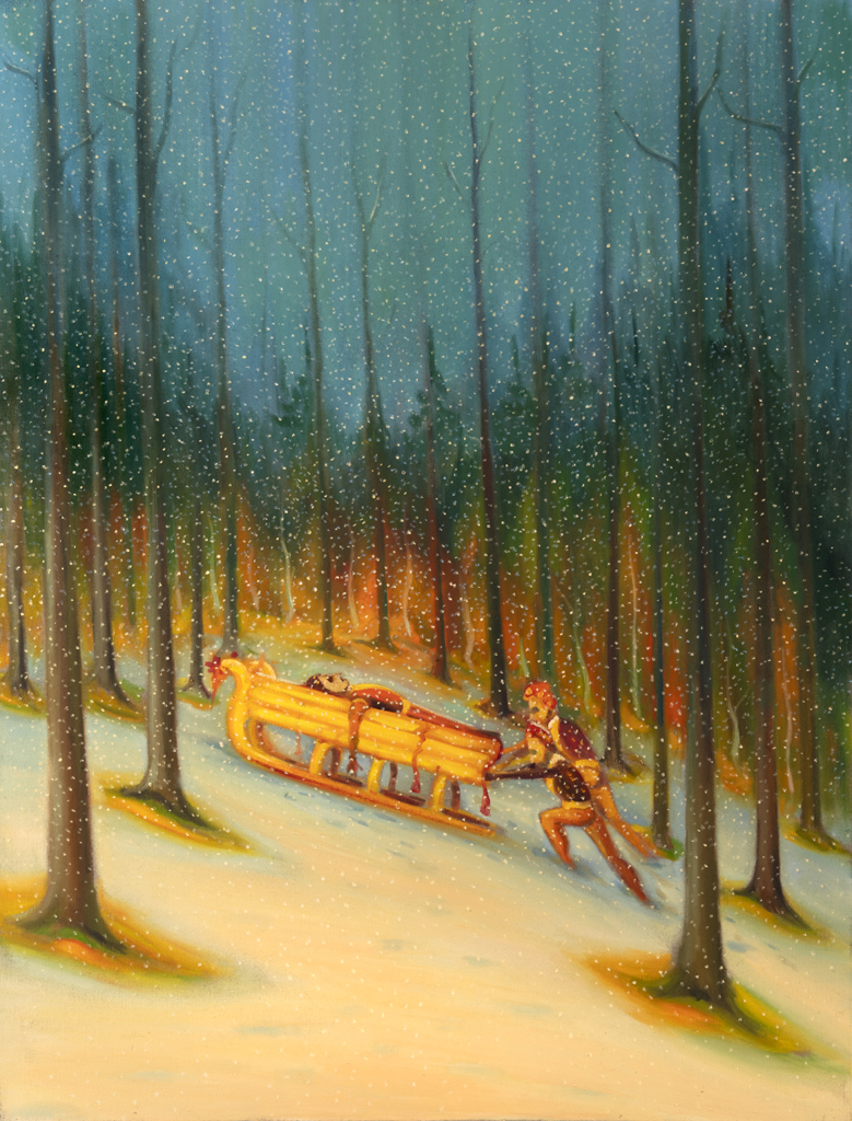 Opilá princezna, 2026, 150 x 115 cm, olej na plátně