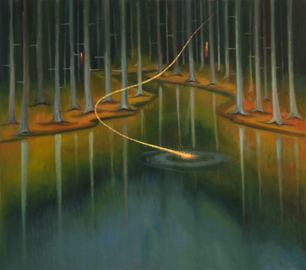 Zbloudilá světlice, 2021, 125 x 143 cm, olej na plátně