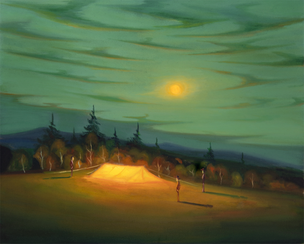 Žlutý stan, 2024, 100 x 125 cm, olej na plátně
