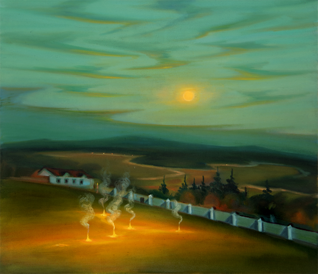 Měsíčná noc,  2024, 100 x 115 cm, olej na plátně