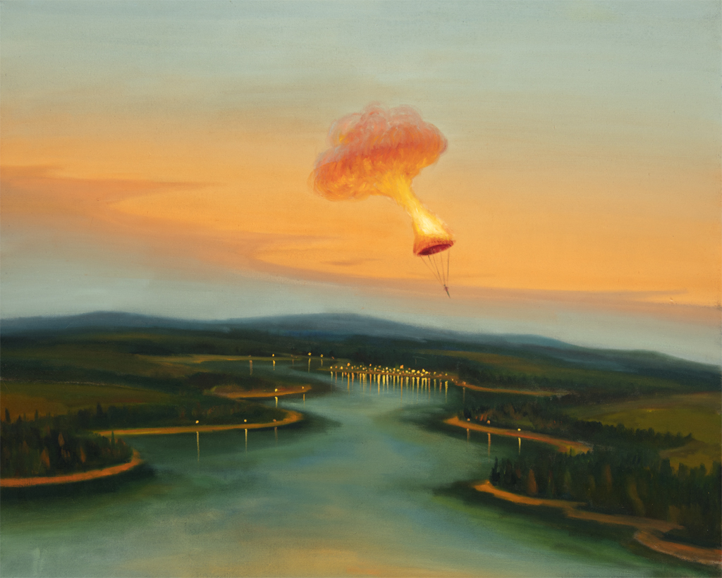 Padák, 2024, 120 x 150 cm, olej na plátně