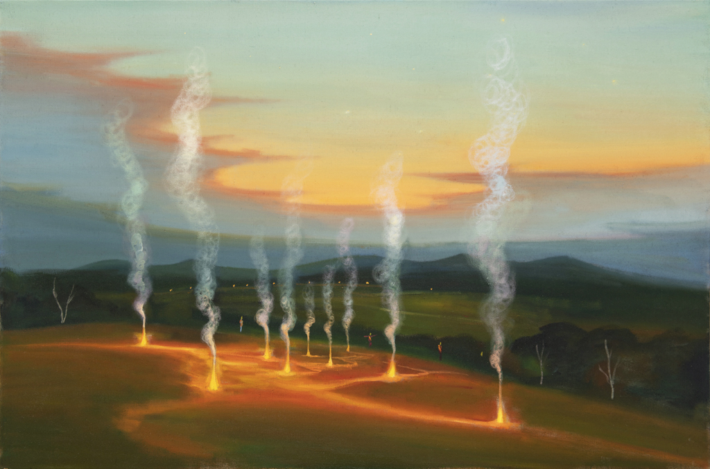 Dušičky, 2021, 100 x 150 cm, olej na plátně