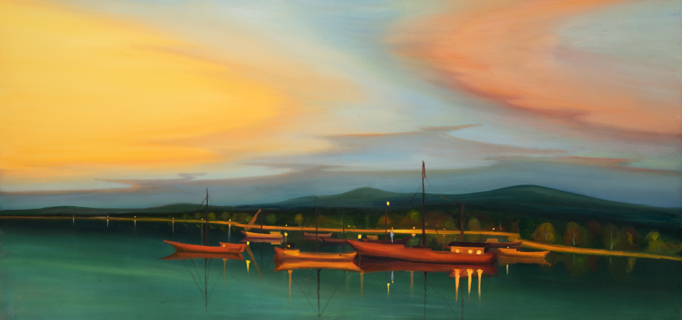 Lodě, 2026, 100 x210 cm, olej na plátně
