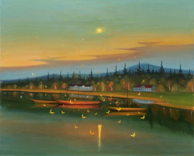 Motýli, 2025, 115 x 150 cm, olej na plátně