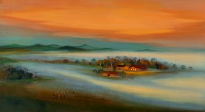 Mlha, 2026, 115 x 210 cm, olej na plátně