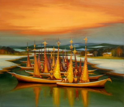 Vítání jara, 2025, 150 x 170 cm, olej na plátně