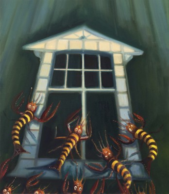 Temná noc, 2021, 115 x 100 cm, olej na plátně