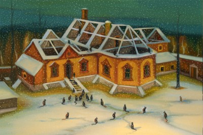 Kočky, 2025, 80x 120 cm, olej na plátně