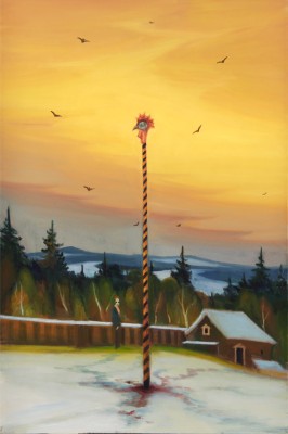 Sťatý kohout, , 2020, 150 x 100 cm, olej na plátně