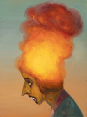 Hořící čarodejnice, 2025, 100 x 75 cm, olej na plátně