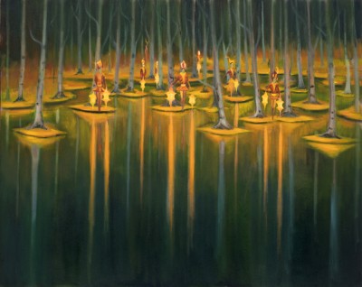 Zrcadlení, 2025, 100 x 125 cm, olej na plátně