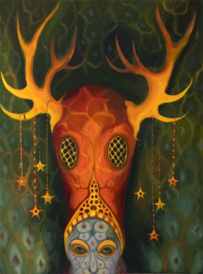 Maska noci, 140 x 100 cm, olej na plátně