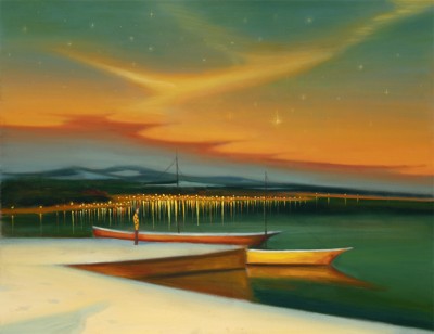 Hvězdná noc, 2025, 115 x 150 cm, olej na plátně